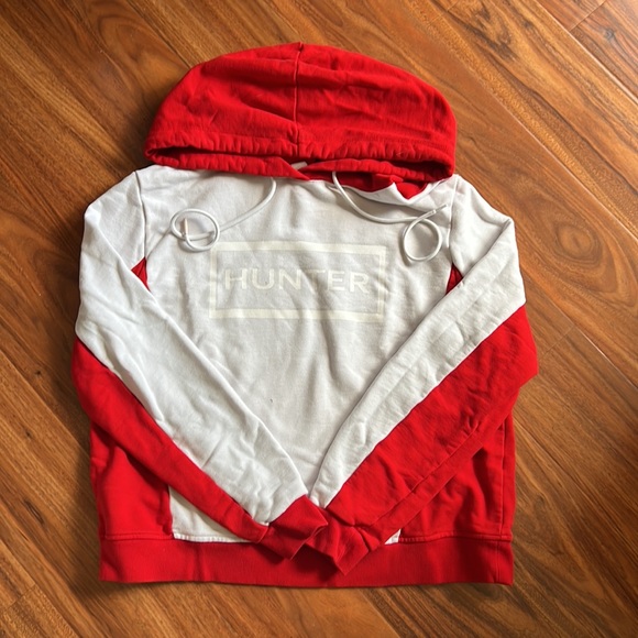 Hunter- Colab Hoodie in Red and White - Picture 2 of 3
